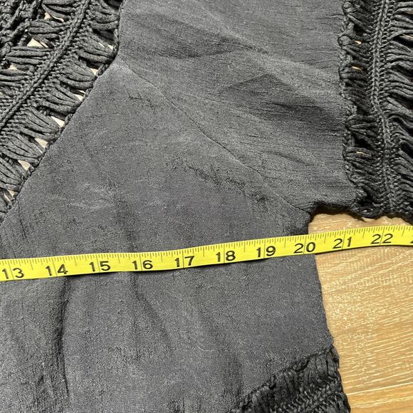 Vivid Importers Blouse Crochet Top Peasant Shirt Medium Whimsigoth Boho - Picture 4 of 6